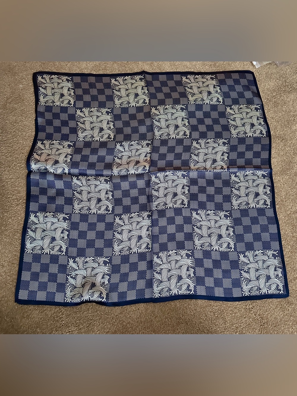100% Mulberry Silk Scarf - Checkerboard